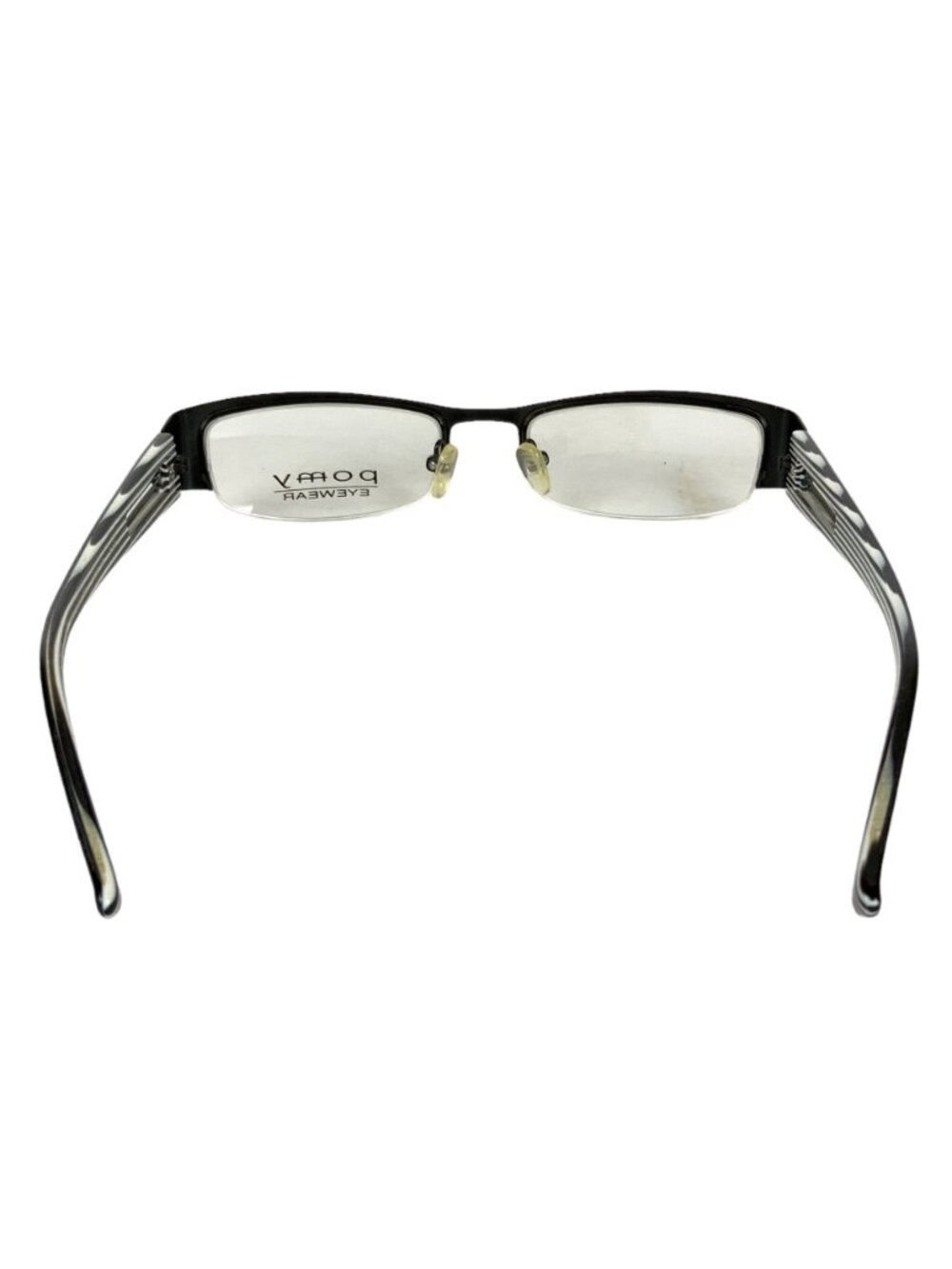 Pomy Eyewear Eyeglass Frames Black Metal Half Rim Rectangle 52 19 140 - Picture 6 of 10